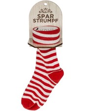 Sparstrumpf mit Holzhalterung