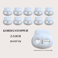 10 Kordelstopper 2-Loch weiß