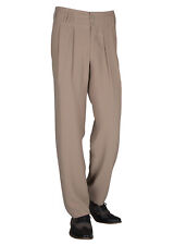 Beige Retro Bundfaltenhose