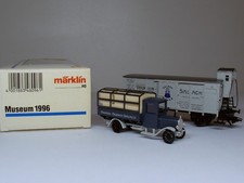 Märklin Spur H0 Museum 1996 Güterwagen Papier Fabrik Salach grau mit LKW  in OVP