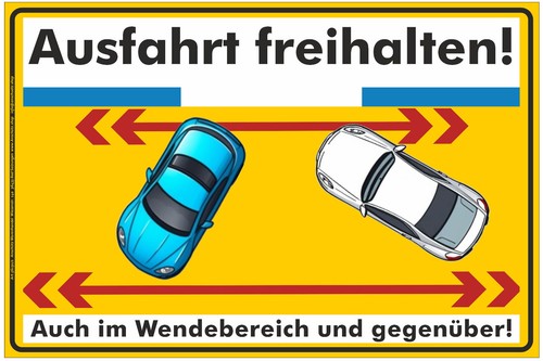 Schild ausfahrt freihalten - schild,