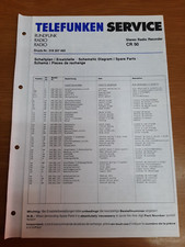 TELEFUNKEN SERVICE MANUAL Original CR50 Stereo RADIO RECORDER Vintage Schaltplan