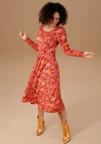 Midikleid jerseykleid kleid - midikleid,