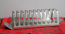 Mid Century Toastbrot 10 Scheiben Halter - 26x8,5x7,5cm - Edelstahl