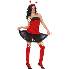 MARIENKÄFER KOSTÜM & STRÜMPFE Karneval Fasching Damen Käfer Kleid Verkleidung