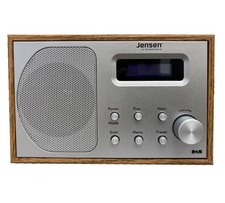 Jensen Fox Wood Mono DAB/FM Radio - Braun / Silber - Neu & OVP