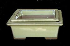 Bonsai - Bonsaischale Japan Grün - kleine Schale aus Set - 13,5 x 10,5 x 5,5 cm