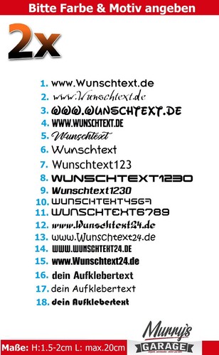 Wunschtext aufkleber - 2x,
