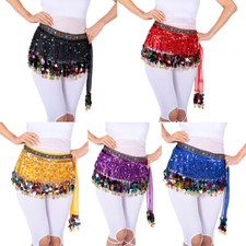 Bauchtanz Tänzerin Kleidung Pailletten Quaste Fransen Schal Gürtel Taille kurzer Rock