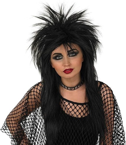 Schwarze rockstar vokuhila - schwarze,
