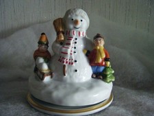 Hutschenreuther Spieluhr 2007 Porzellan Weihnachten Spieldose Schneemann  Kinder