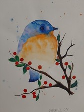 Aquarell Gemälde, Vogel