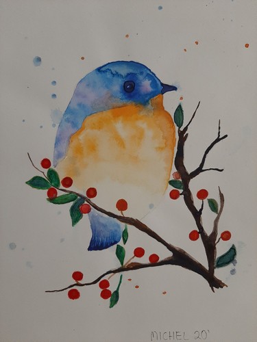 Aquarell gemälde vogel - aquarell,