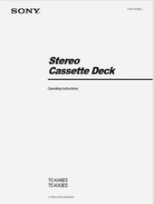 Sony TC-KA6ES / TC-KA3ES Kassettendeck Bedienungsanleitung - BENUTZERHANDBUCH