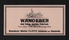 SCHÖNAU, Werbung 1919, Wanderer-Werke vorm. Winklhofer & Jaenicke AG Fahrrad
