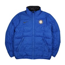 Nike Inter Mailand Vintage Winterjacke Gepufft Blau Schwarz Fußball