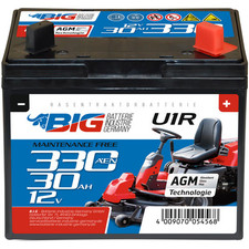 BIG U1R AGM 12V 30Ah 310A/EN Rasentraktor Rasenmäher Aufsitzmäher Batterie