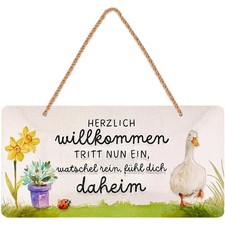 Retro blechschild herzlich - blechschild,