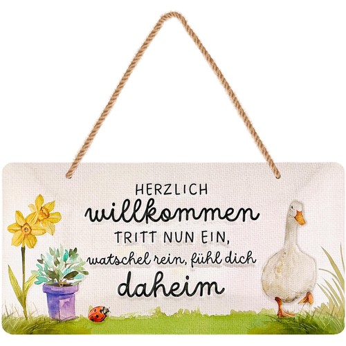 Retro blechschild herzlich - retro,