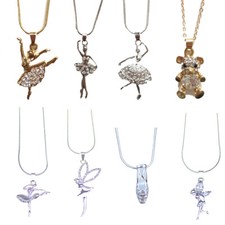 Kristall Mode Halskette Mädchen verkrustet Diamant Anhänger Damen Kinder Kostüm UK