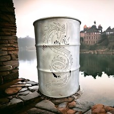 Feuertonne Glücksdrache,  Handanfertigung, kein dünnes Ölfass