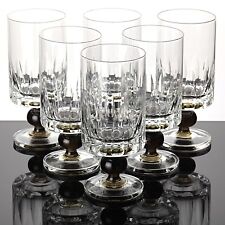 6 Friedrich Kristall Glas Saft Gläser Kugel Stängel Wassergläser ~ 60er Jahre
