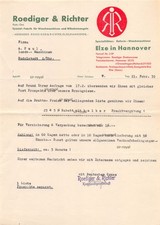 Waschmaschinen-Fabrik Roediger - Elze - 1939 - Historische Rechnung ~21x29cm