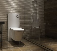 Glas-Sanitärmodul für Wand-WC inkl. Betätigungsplatte Spülkasten Vorwandelement