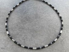 Titan Titanium Halskette Silber Herren Surfer Biker Onyx schwarz matt coole echt