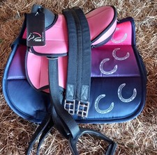 HKM Beginner Sattel pink für Shetty Holzpferd Stehpferd - auch mit Zubehör