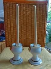 Friesenleuchter m. Löwenkopf, 2 er Set, Royal Bavaria KPM Handarbeit, top