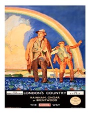 Vintage Regenbogen Landschaft