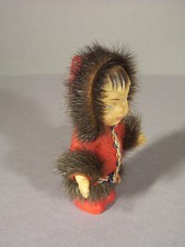 K. Schrickel, Eskimo Puppe, Echtfell Püppchen, Inuk, Inuit, Inupiak oder Yupik