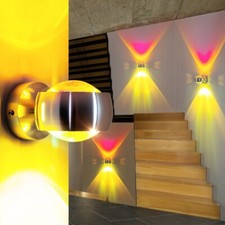 Wandleuchte Design Flur Leuchten Wandlampe Aluminium Wohn Zimmer Lampe magenta