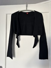 ESPIT * Bolero - kurze Strickjacke  Größe M, Schwarz/glitzer