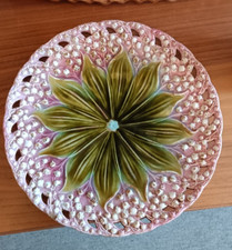 Antiker ZELL Majolika Wandteller Maiglöckchen Jugendstil um 1900