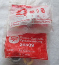 2  Schell Konus Quetsch- Verschraubung  für Kupferrohr 1/2° 10mm  OVP