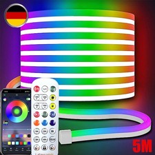 5M Neon LED Strip Streifen RGB Flex Schlauch diffus Lichtband Dimmbar APP 24V DE