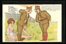 Künstler-AK V. Spahn: Je me suis permis de lui faire une petite réception dans  