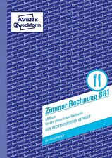 AVERY Zweckform 881 Zimmerrechnung (A5, mit 1 Blatt Blaupapier, beidseitig bedru