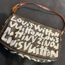 LOUIS VUITTON Louis Vuitton x Stephen Sprouse Graffiti Pochette Accessoires Auth