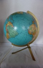 Seltener kleiner Design JRO Globus Leuchtglobus Ø 25 cm Maßstab 1:50.000.000 TOP