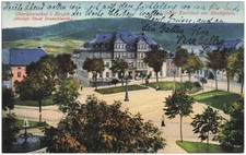 AK Oberwiesenthal Hotel Stadt Karlsbad Marktplatz Erzgebirge Sachsen 1922