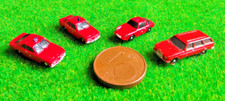 4x Modellauto Feuerwehr Porsche Mercedes Kleinserie Gummi 1:220 Spur Z Modell