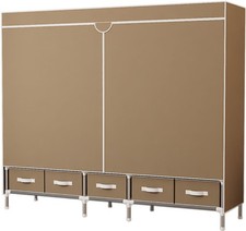 INOSIGN Stoff Kleider Schrank Garderobe STOCKHOLM sandbeige mit Schubladen