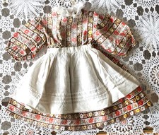 wunderschönes  altes  Puppenkleid  mit Schürze f. große Käthe Kruse Puppe o.a