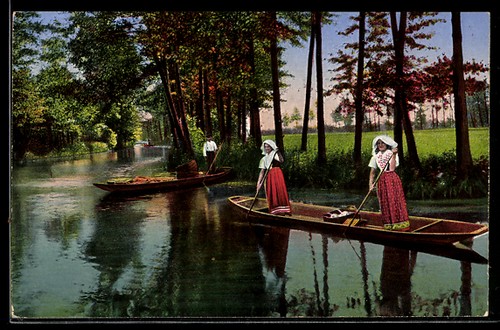 Spreewald auf der fahrt - ak,
