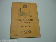 STEYR Schlepper Typ 188 Anbaumähwerk für 2 Zylinder Diesel Traktor Handbuch 1961