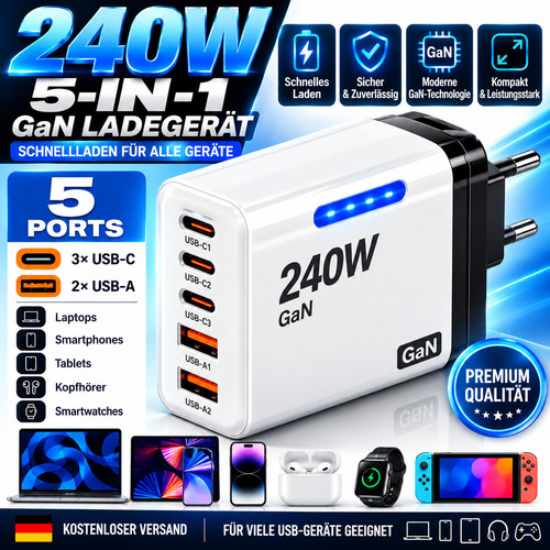 Usb ladegerät 240w - 240w, für