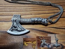 Wikinger Schmuck keltisch Anhänger Wolf Kette Pentagramm Thorhammer Axt Beil